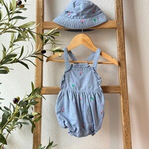 Janie and Jack Blue One Piece with Hat